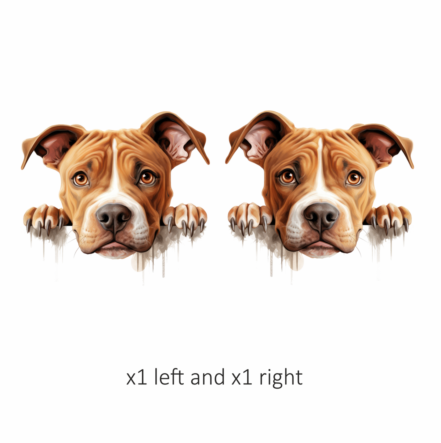 Brown Dog Pitbull Paws Cute Vinyl Sticker Decal