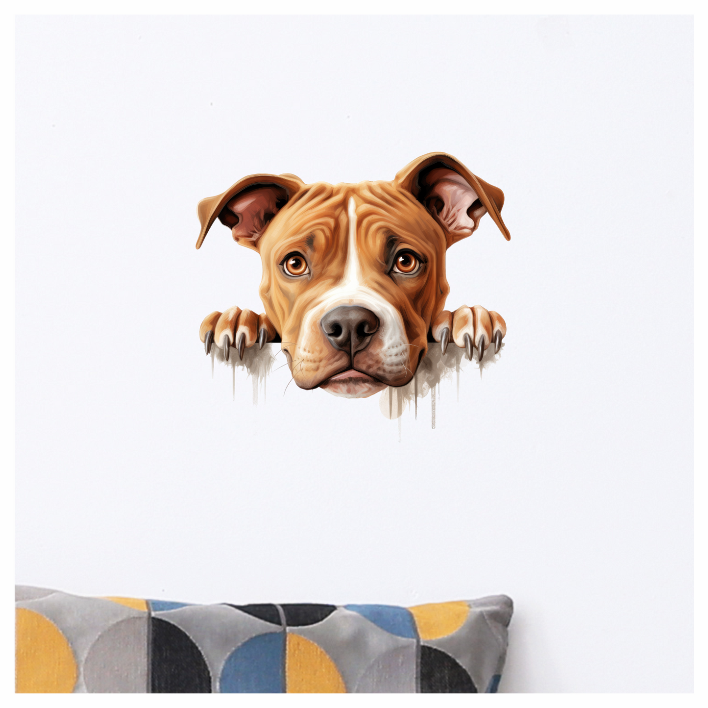Brown Dog Pitbull Paws Cute Vinyl Sticker Decal