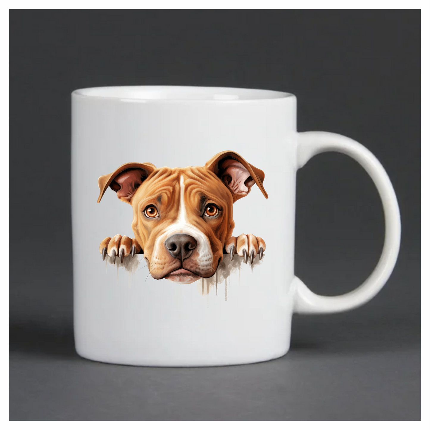 Brown Dog Pitbull Paws Cute Vinyl Sticker Decal