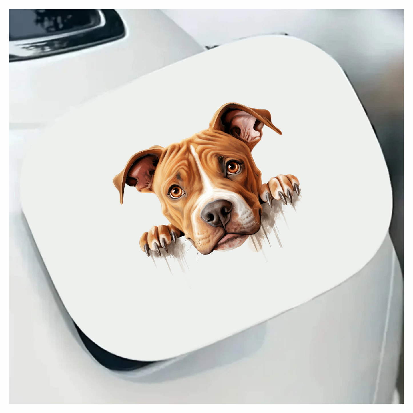 Brown Dog Pitbull Paws Cute Vinyl Sticker Decal