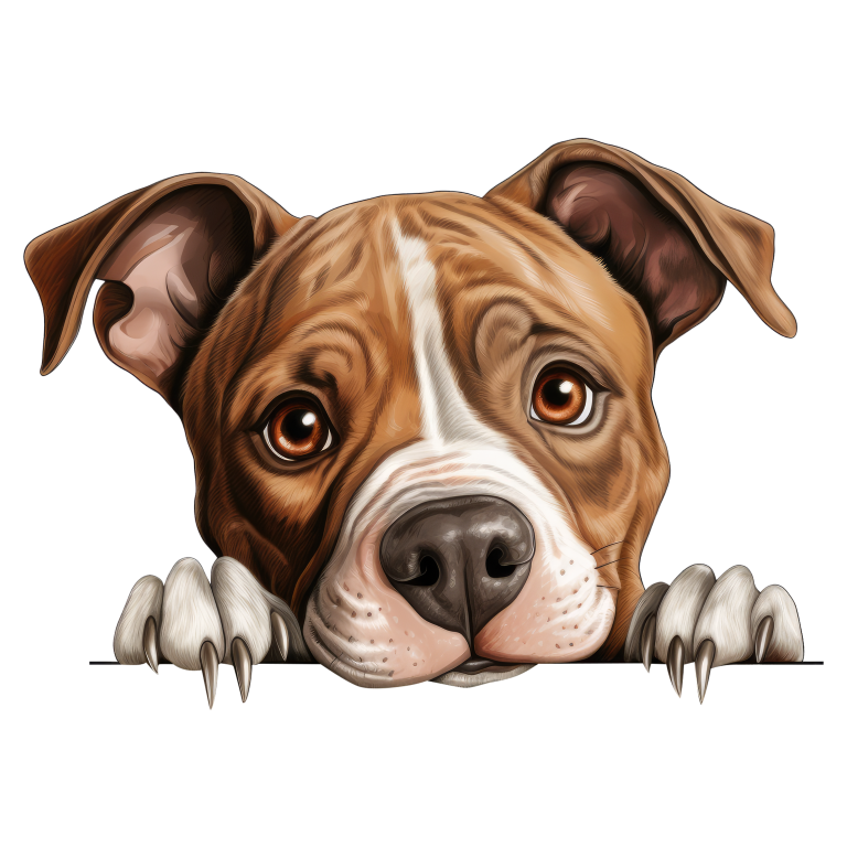 Brown Dog Bulldog Face Close Up Vinyl Sticker Decal