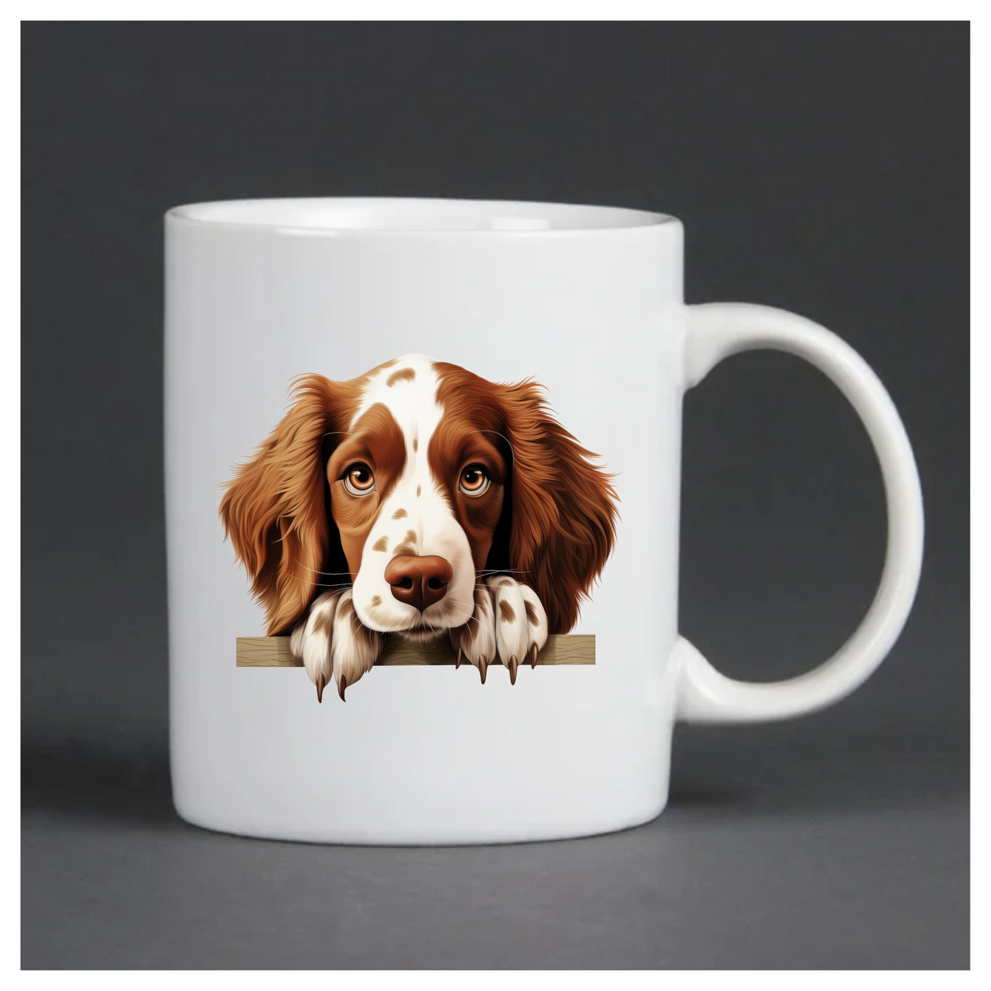 Brown White Spaniel Dog Face Vinyl Sticker Decal