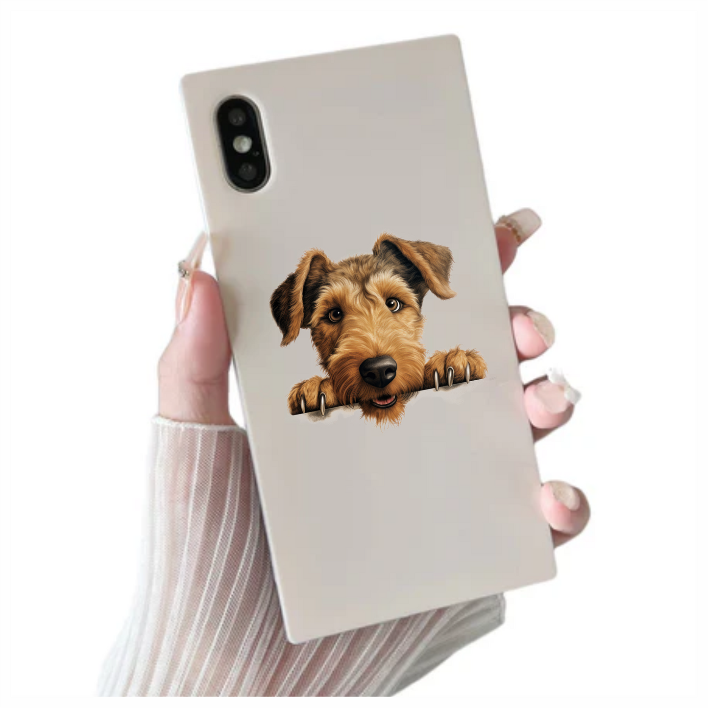 Brown Dog Terrier Cute Face Vinyl Sticker Decal