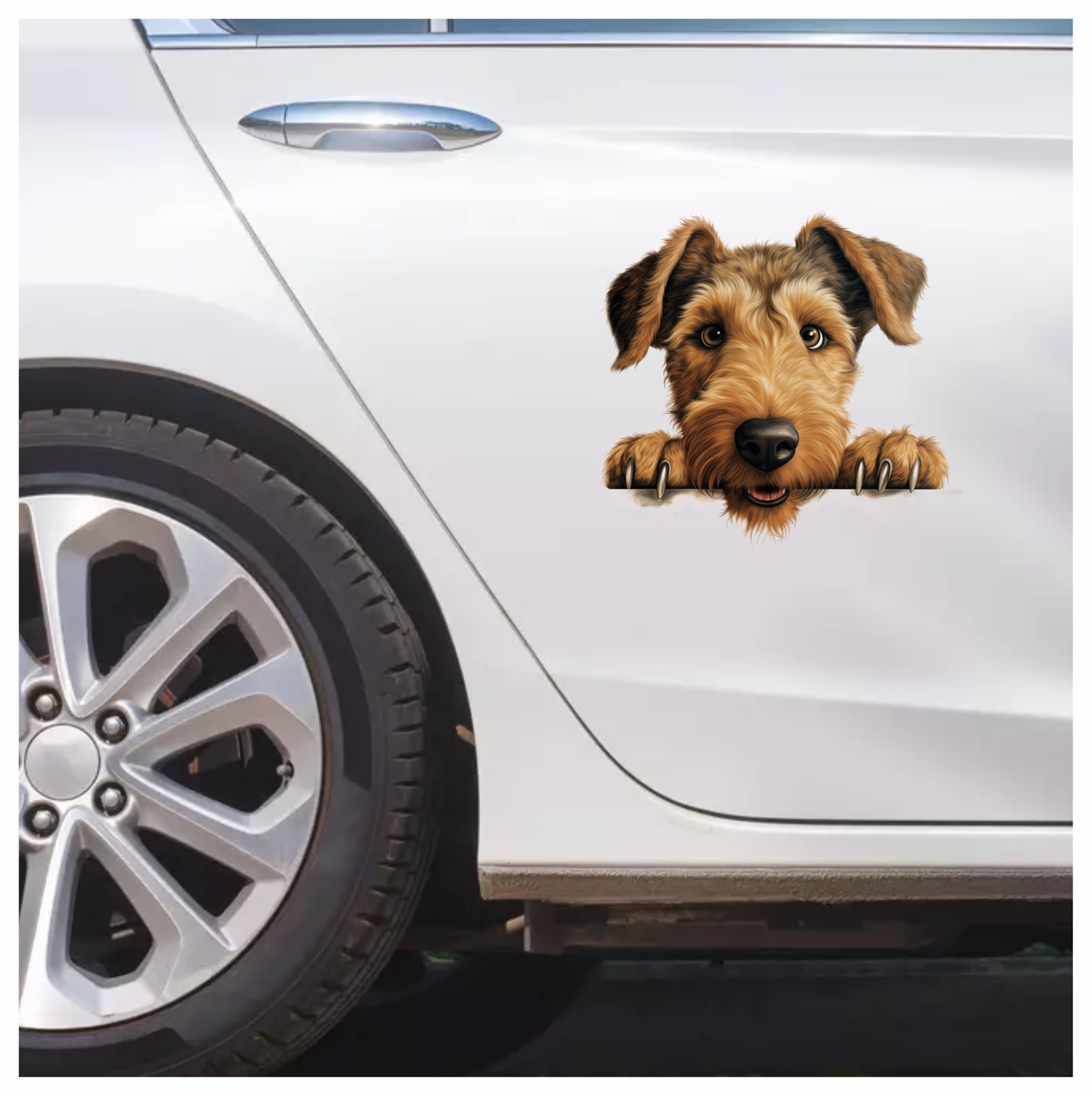 Brown Dog Terrier Cute Face Vinyl Sticker Decal