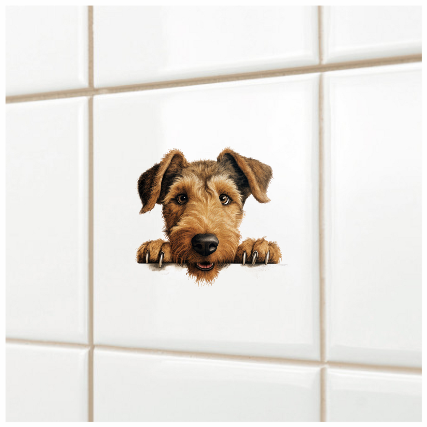 Brown Dog Terrier Cute Face Vinyl Sticker Decal