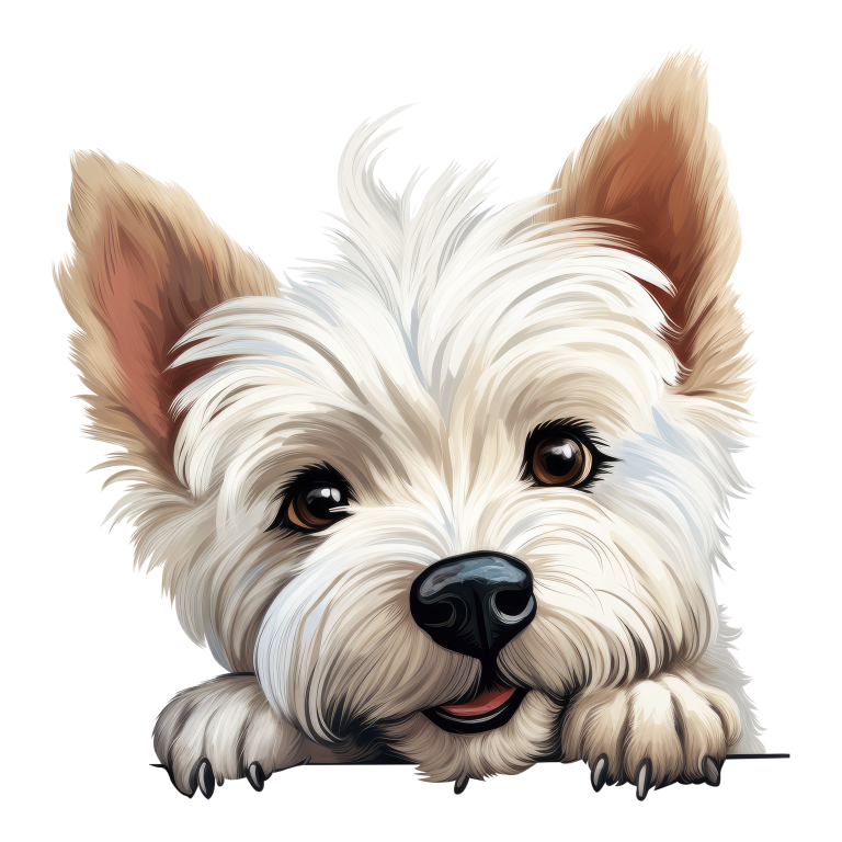 White Dog Westie Cute Face Vinyl Sticker Decal