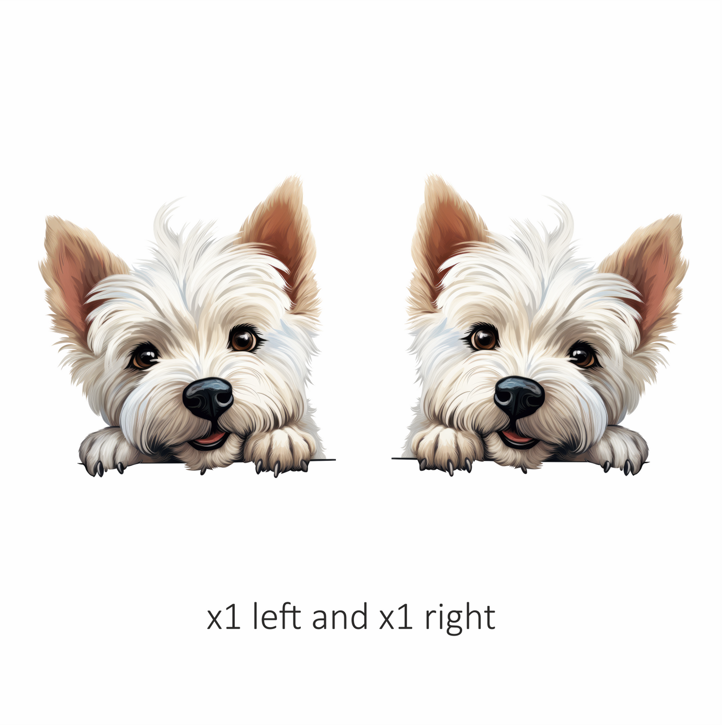 White Dog Westie Cute Face Vinyl Sticker Decal