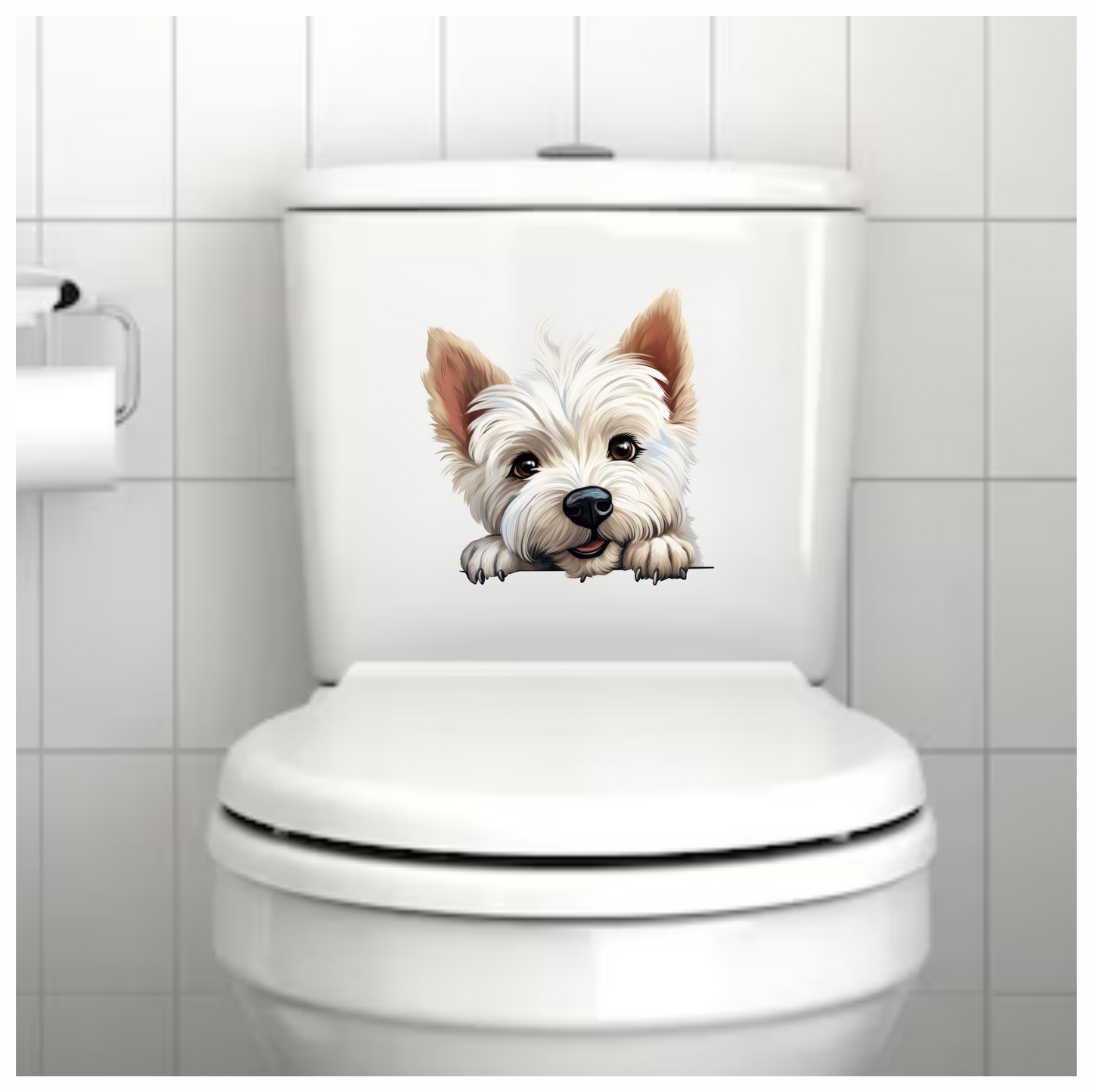 White Dog Westie Cute Face Vinyl Sticker Decal
