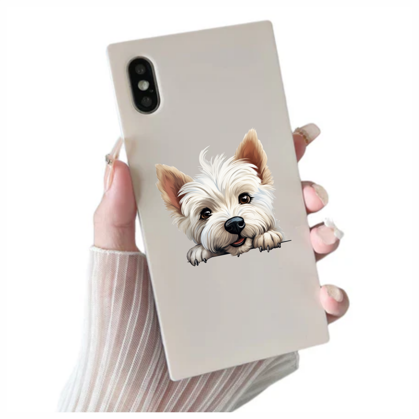 White Dog Westie Cute Face Vinyl Sticker Decal