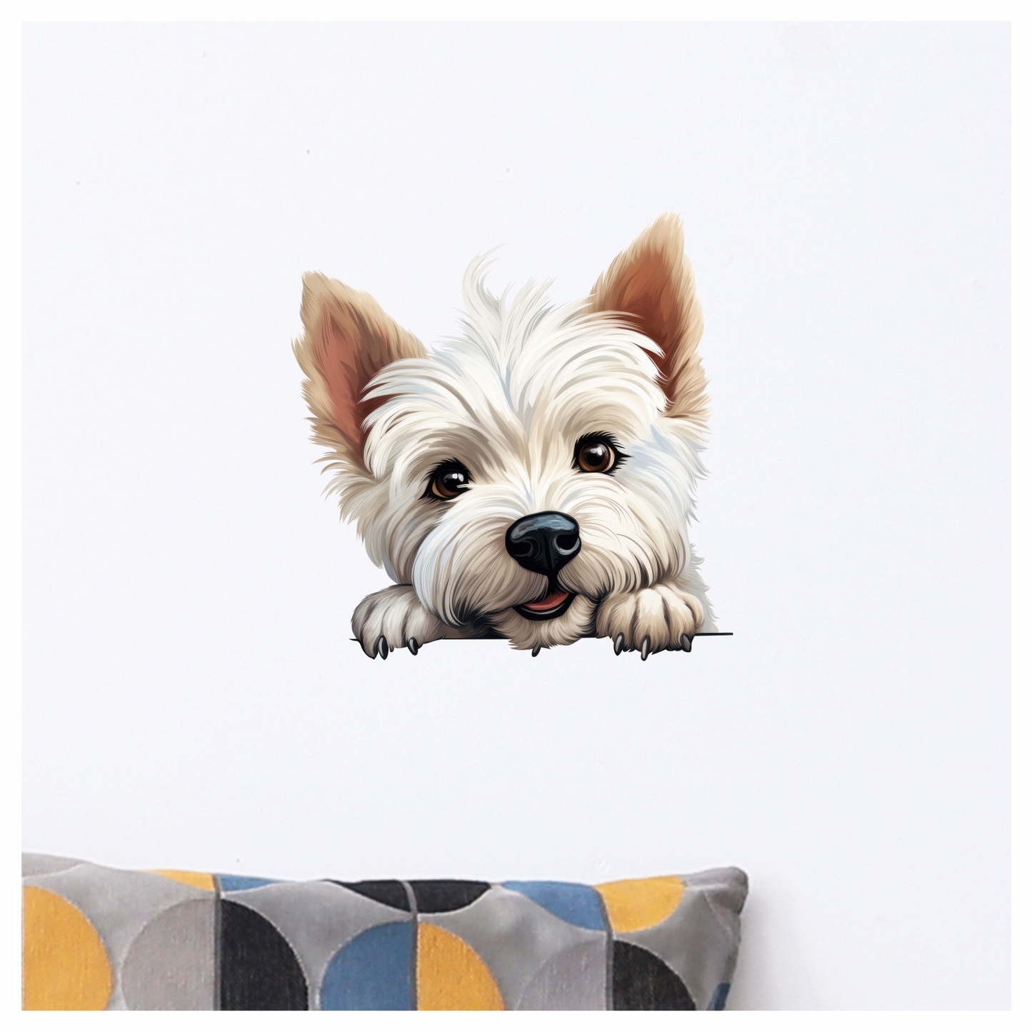 White Dog Westie Cute Face Vinyl Sticker Decal