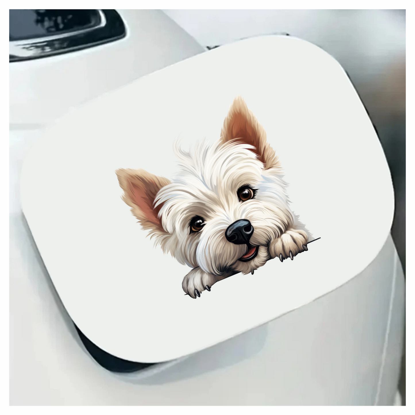 White Dog Westie Cute Face Vinyl Sticker Decal