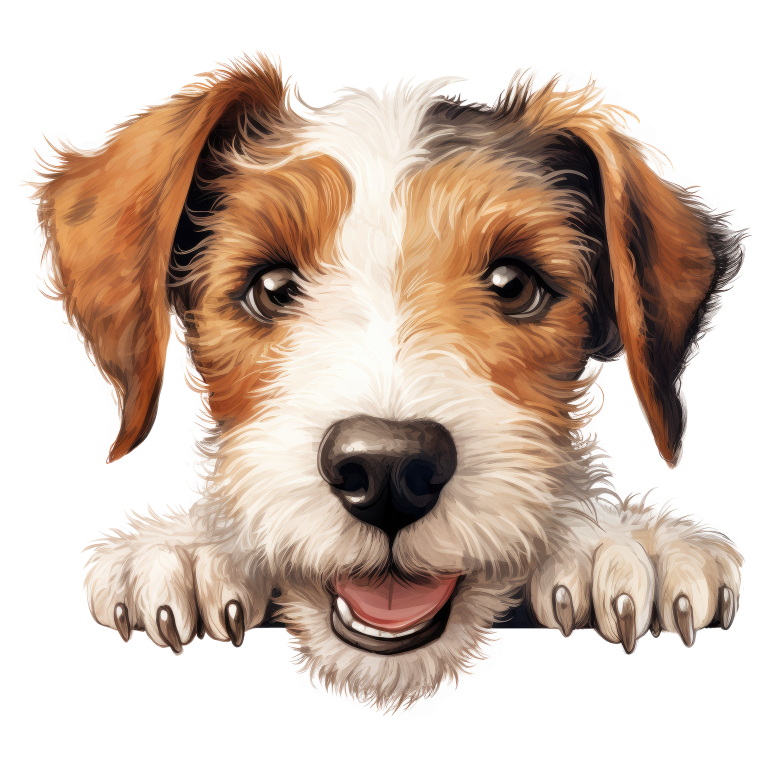 Brown White Dog Terrier Happy Vinyl Sticker Decal