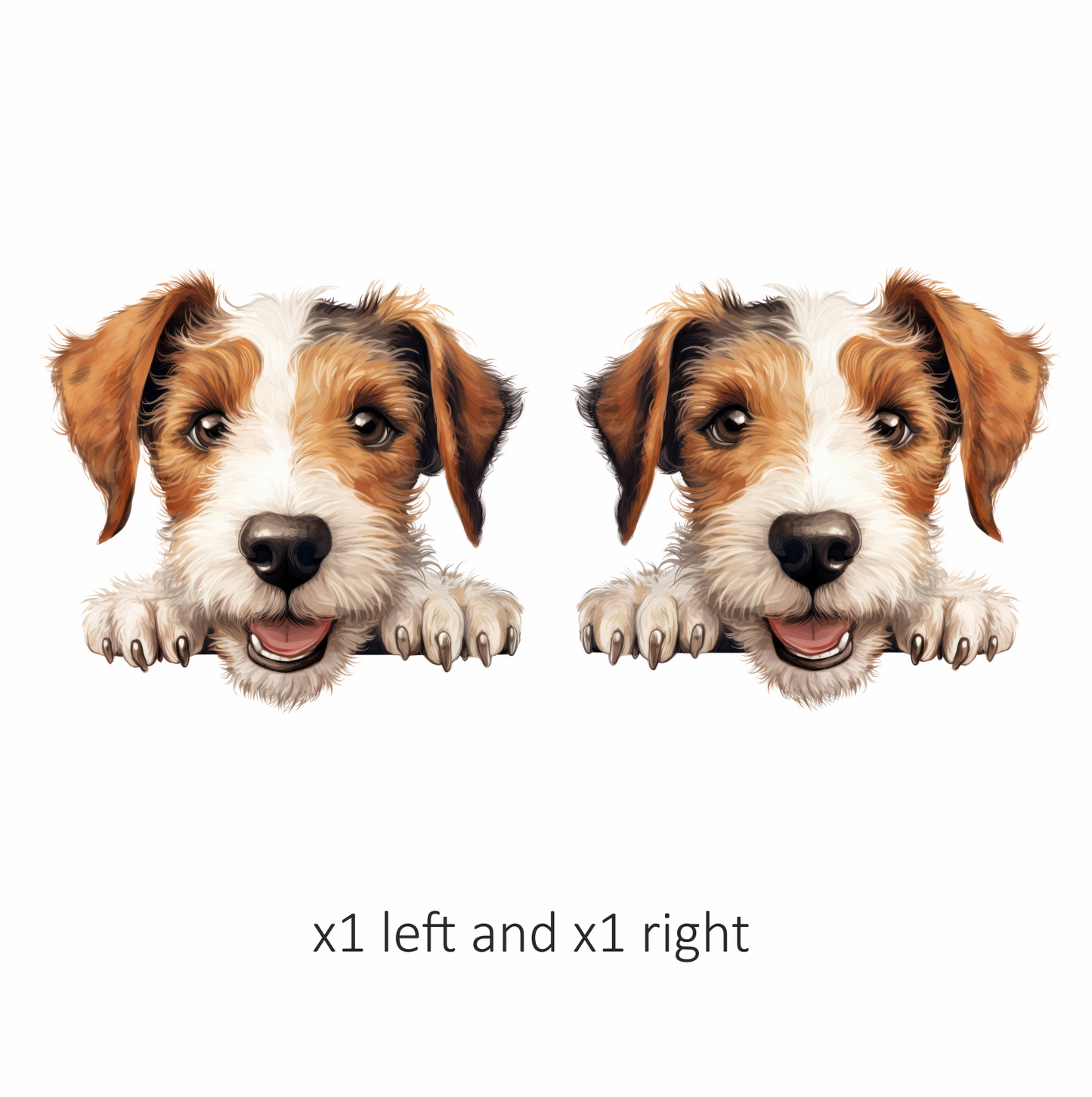 Brown White Dog Terrier Happy Vinyl Sticker Decal