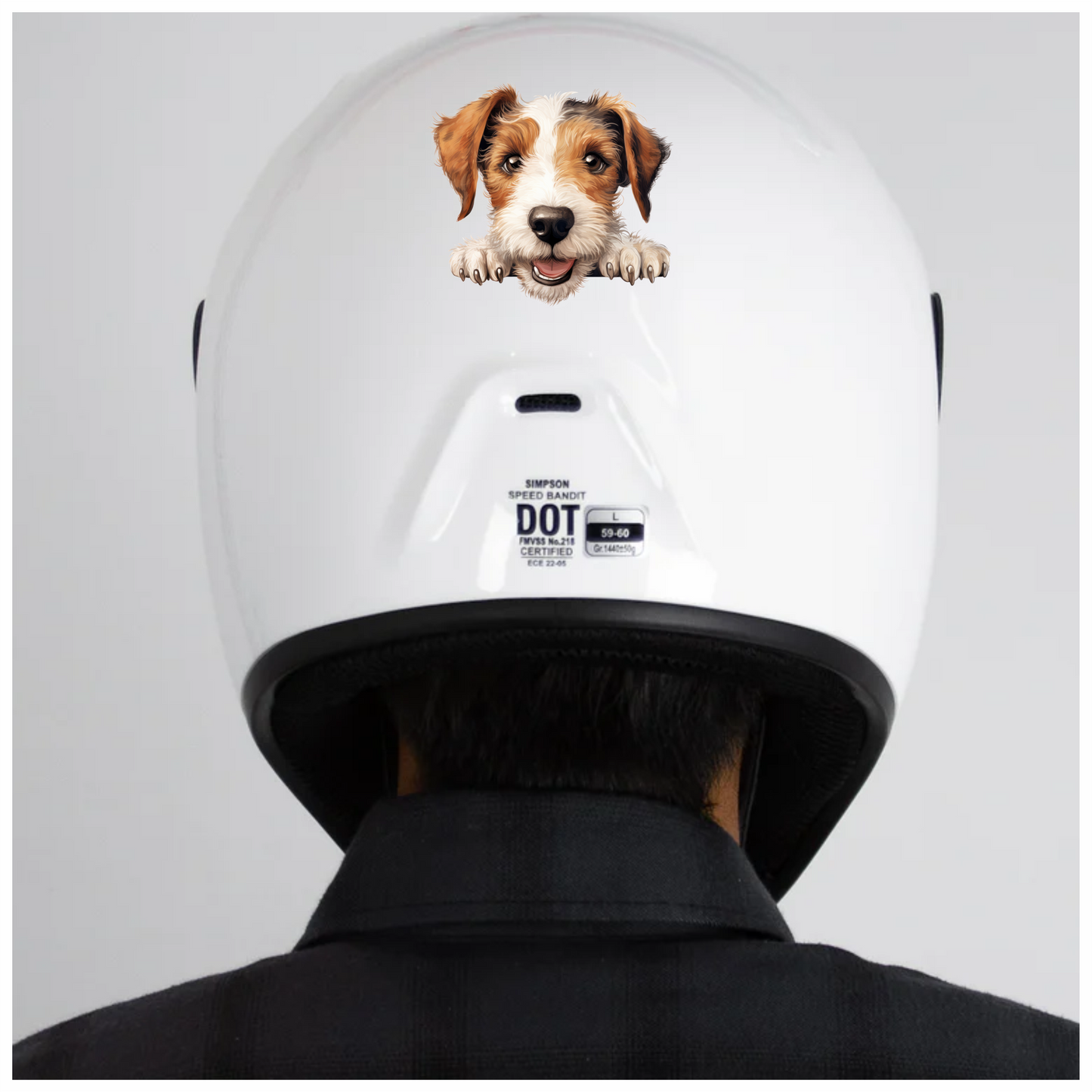 Brown White Dog Terrier Happy Vinyl Sticker Decal