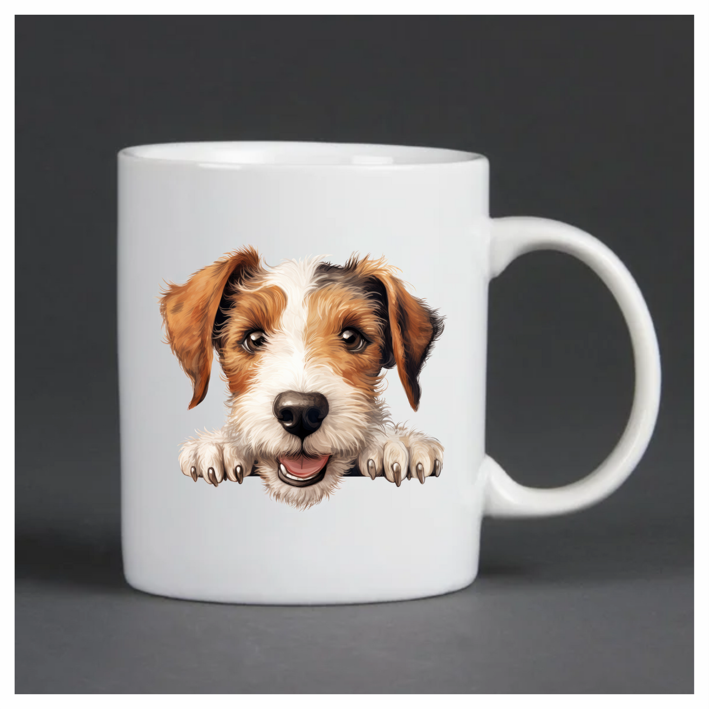 Brown White Dog Terrier Happy Vinyl Sticker Decal