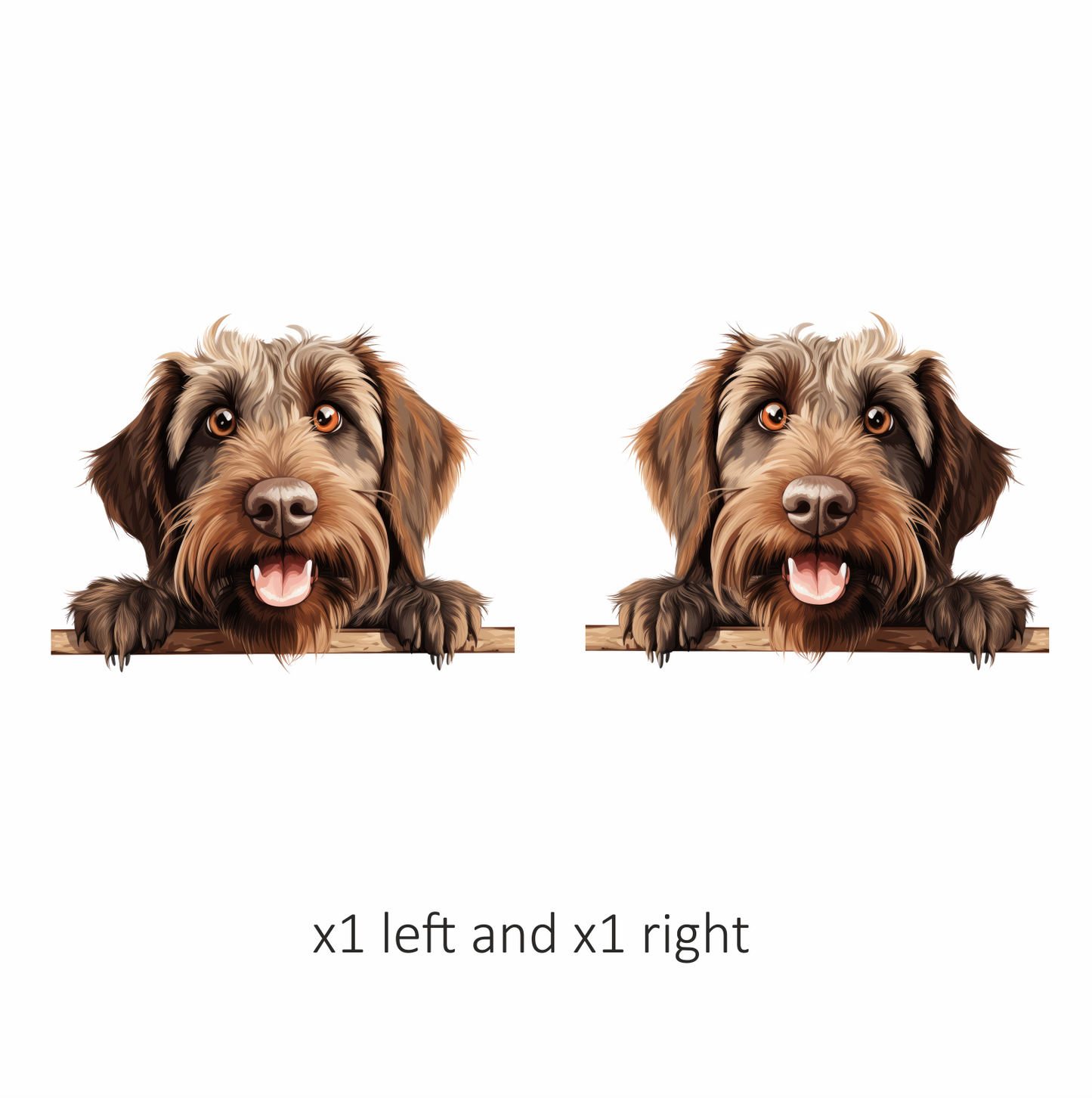 Brown Dog Wirehaired Happy Face Vinyl Sticker Decal