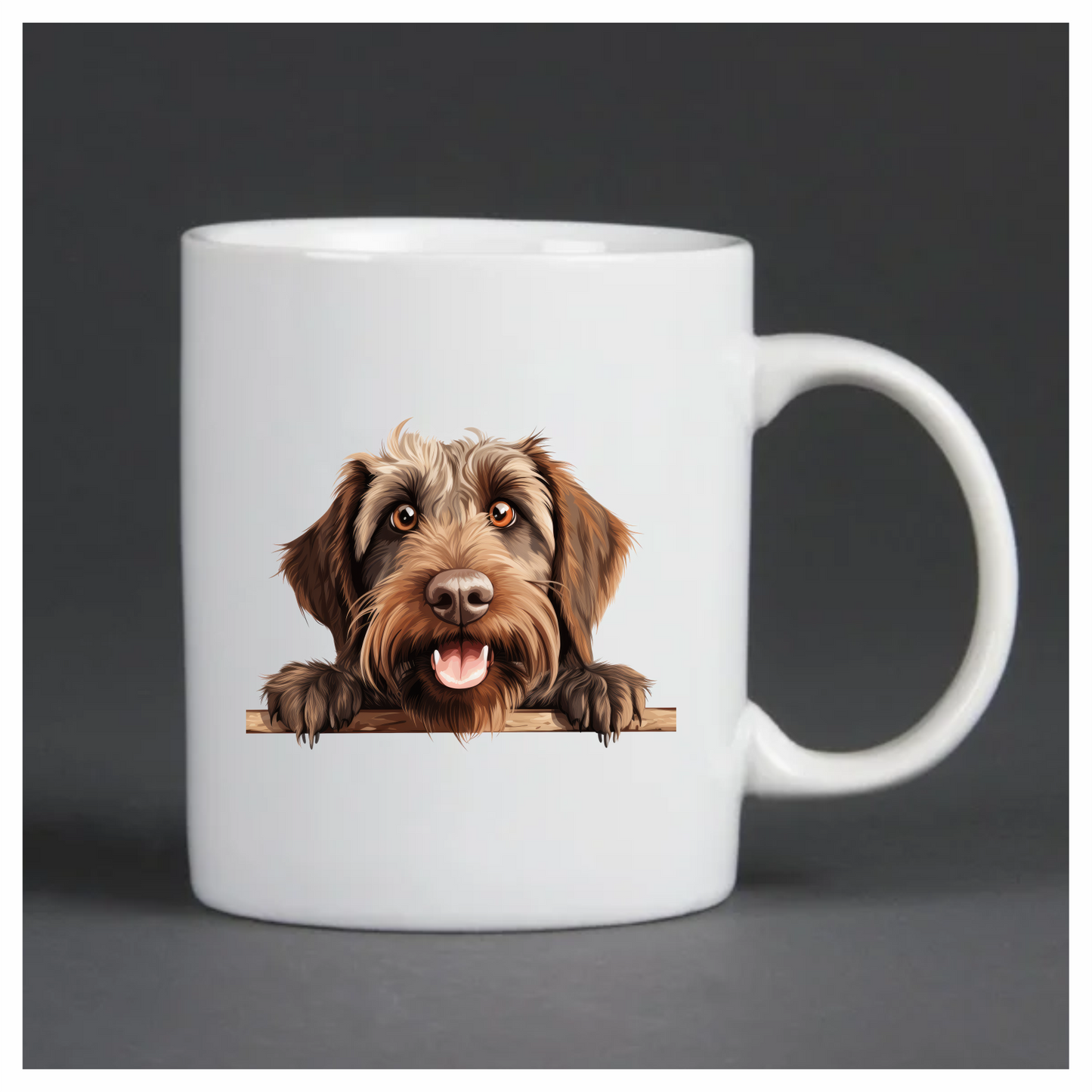Brown Dog Wirehaired Happy Face Vinyl Sticker Decal