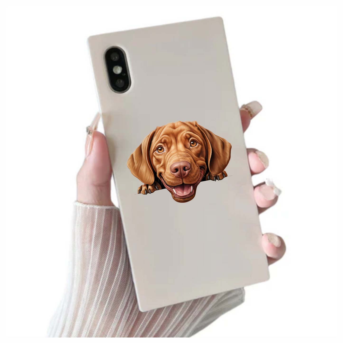 Brown Dog Labrador Smiling Face Vinyl Sticker Decal