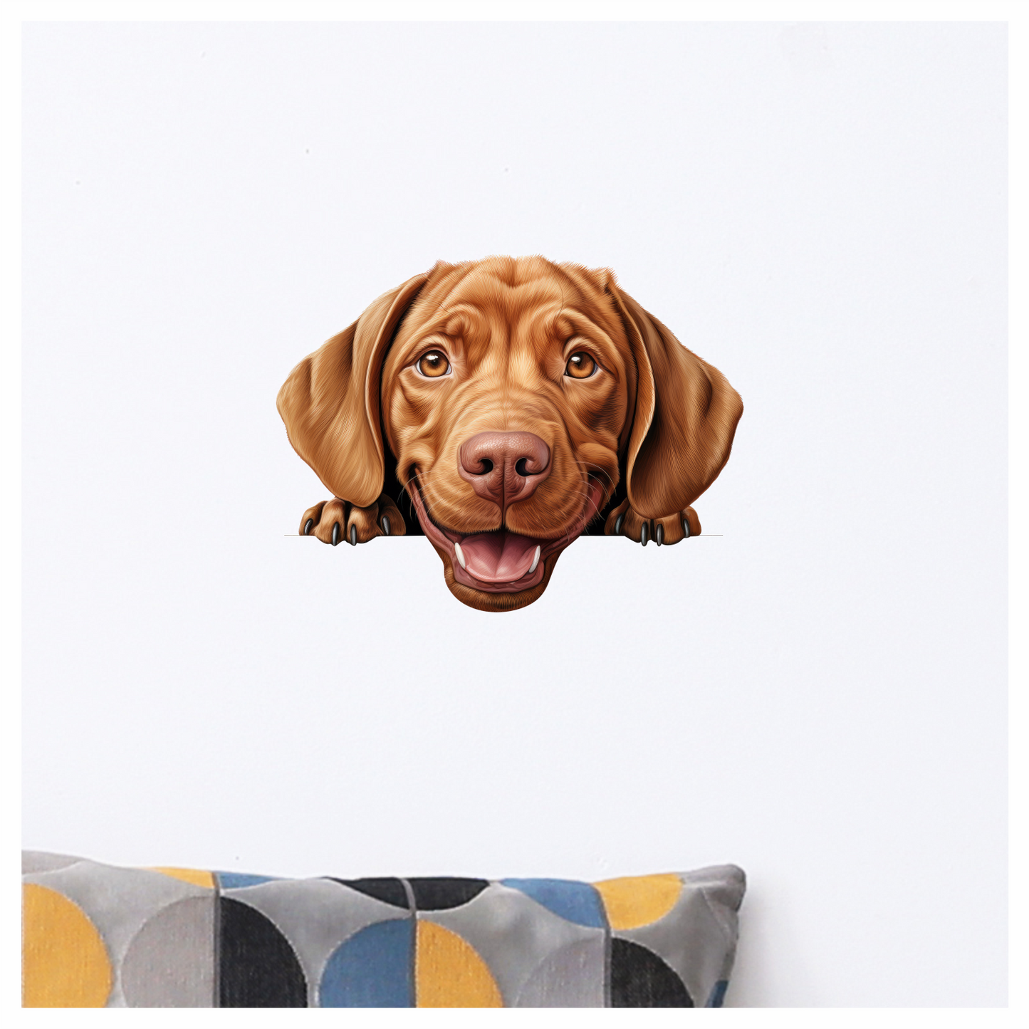 Brown Dog Labrador Smiling Face Vinyl Sticker Decal