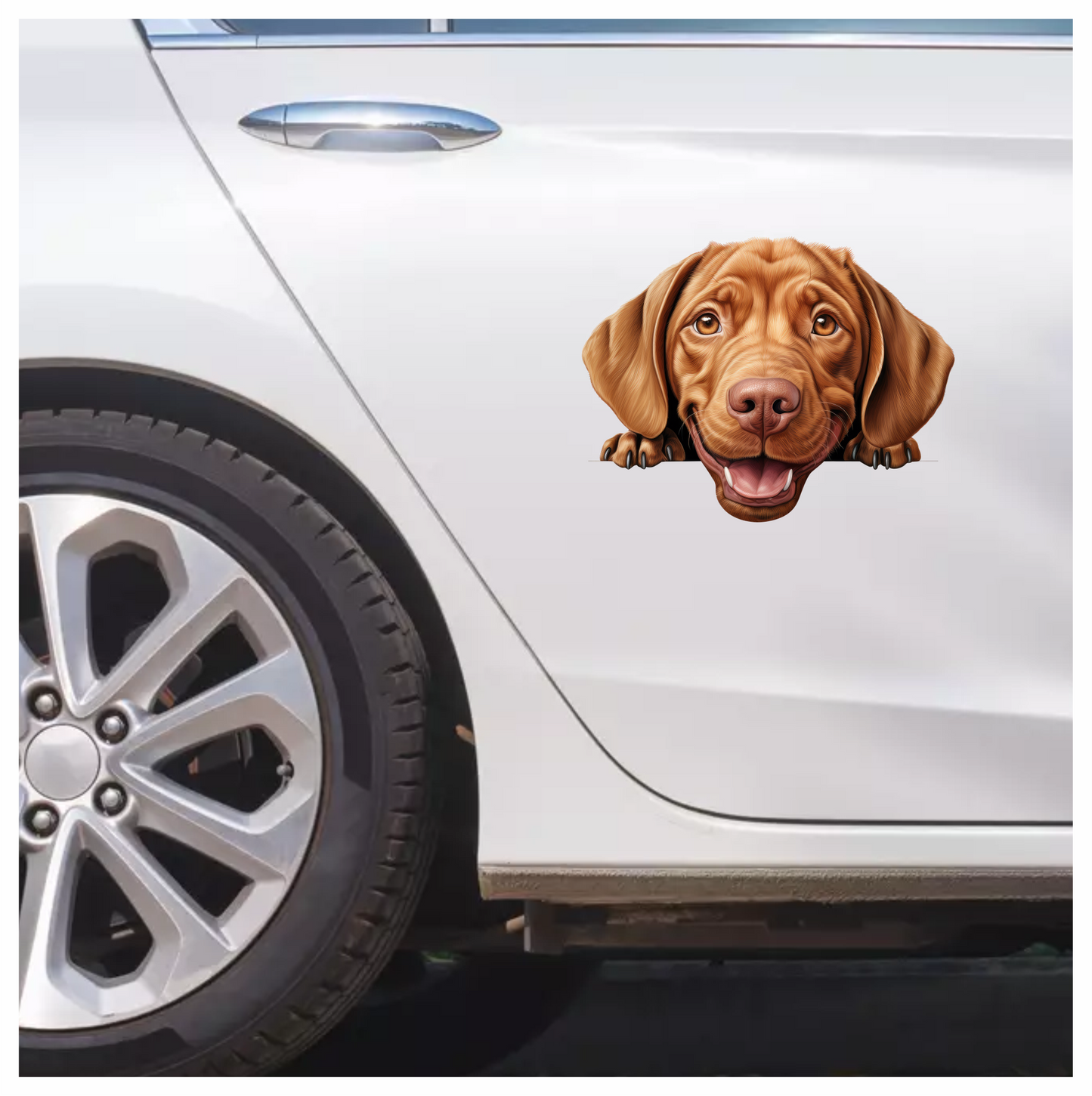 Brown Dog Labrador Smiling Face Vinyl Sticker Decal