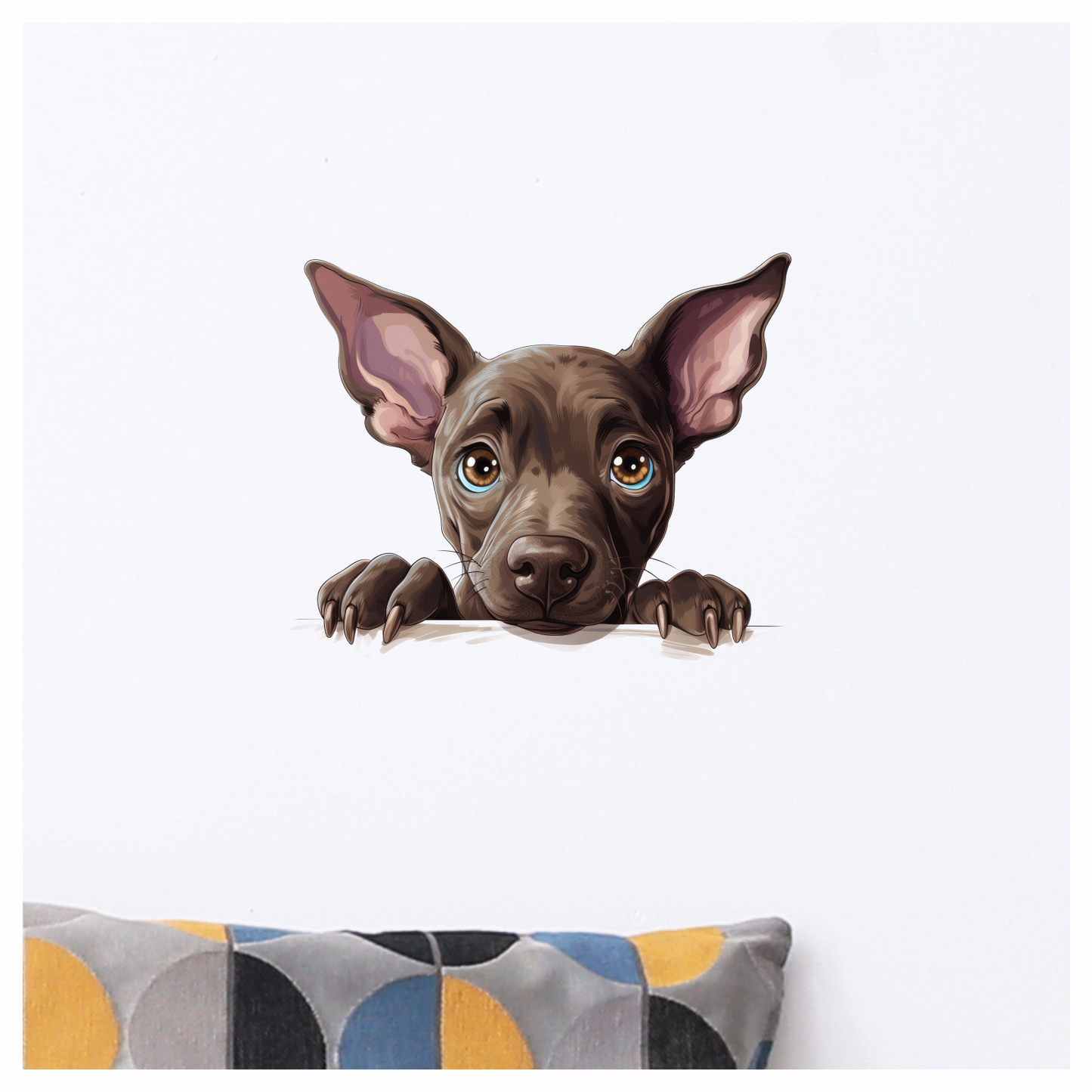 Brown Dog Puppy Big Ears Vinyl Sticker Decal