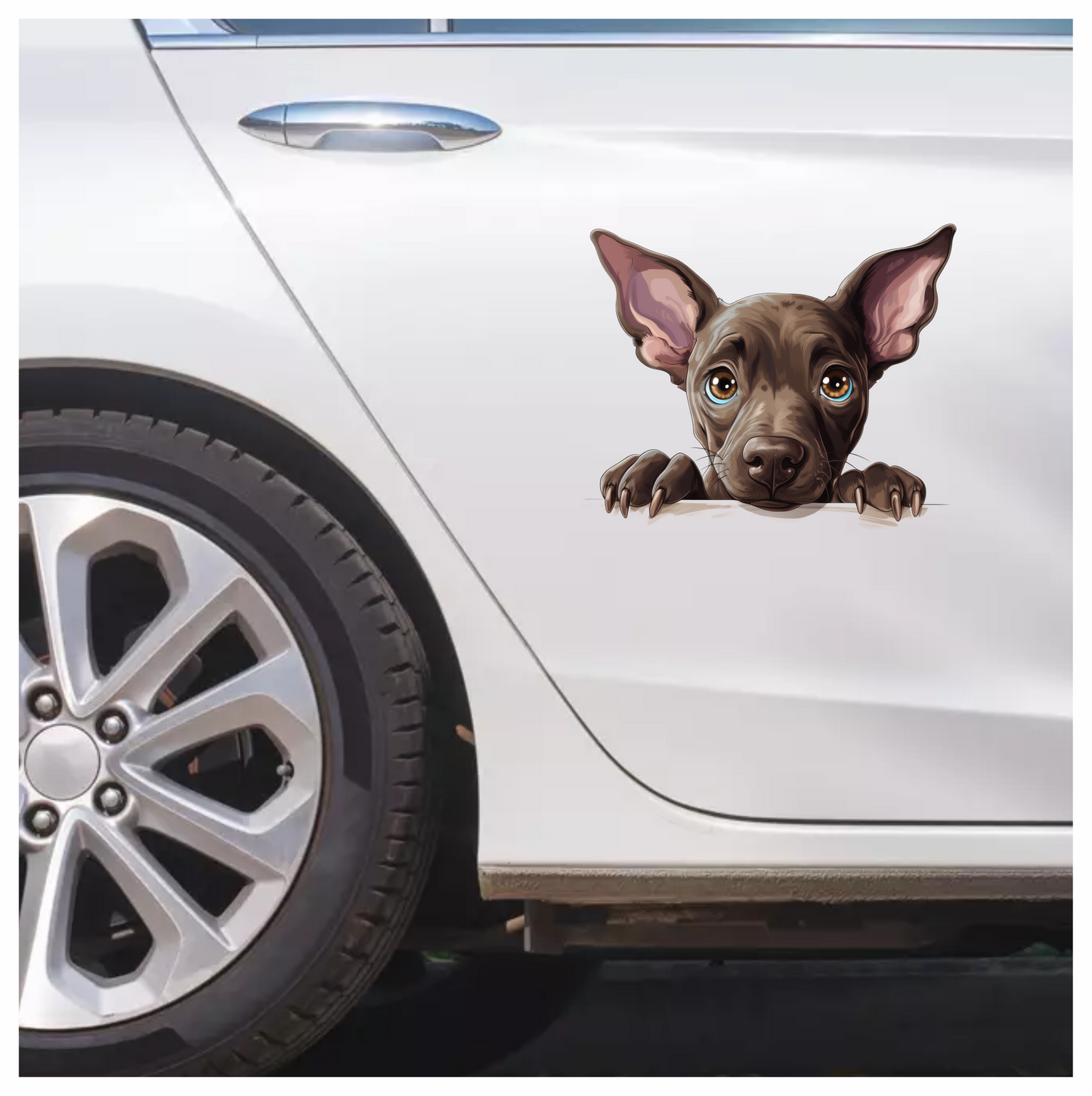 Brown Dog Puppy Big Ears Vinyl Sticker Decal