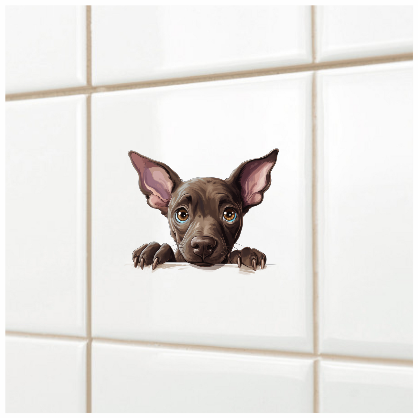 Brown Dog Puppy Big Ears Vinyl Sticker Decal