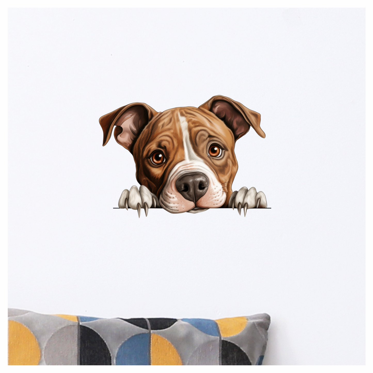 Brown Dog Bulldog Face Close Up Vinyl Sticker Decal