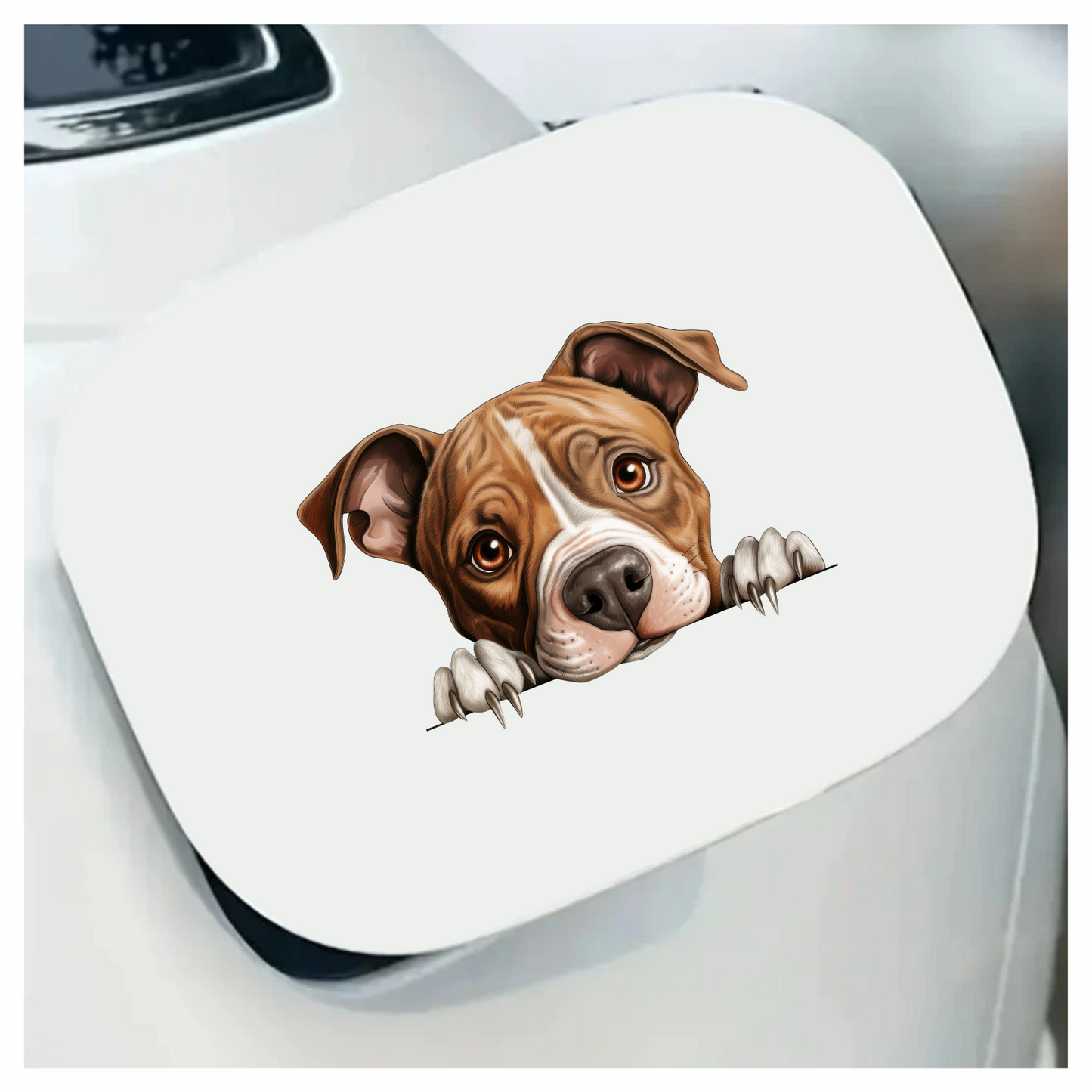 Brown Dog Bulldog Face Close Up Vinyl Sticker Decal