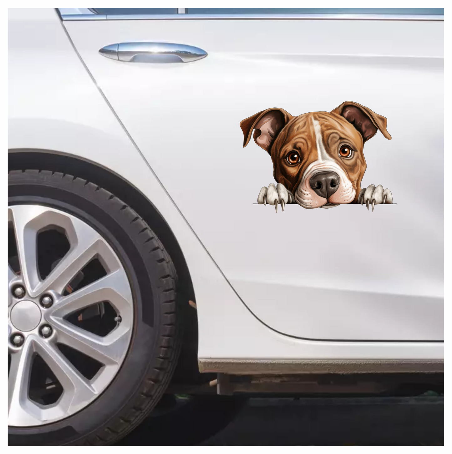 Brown Dog Bulldog Face Close Up Vinyl Sticker Decal