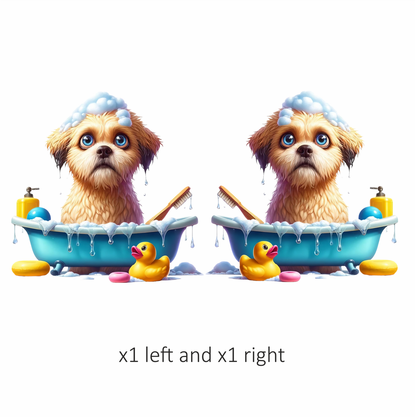 Brown Puppy Bath Tub Soap Vinyl Sticker Decal