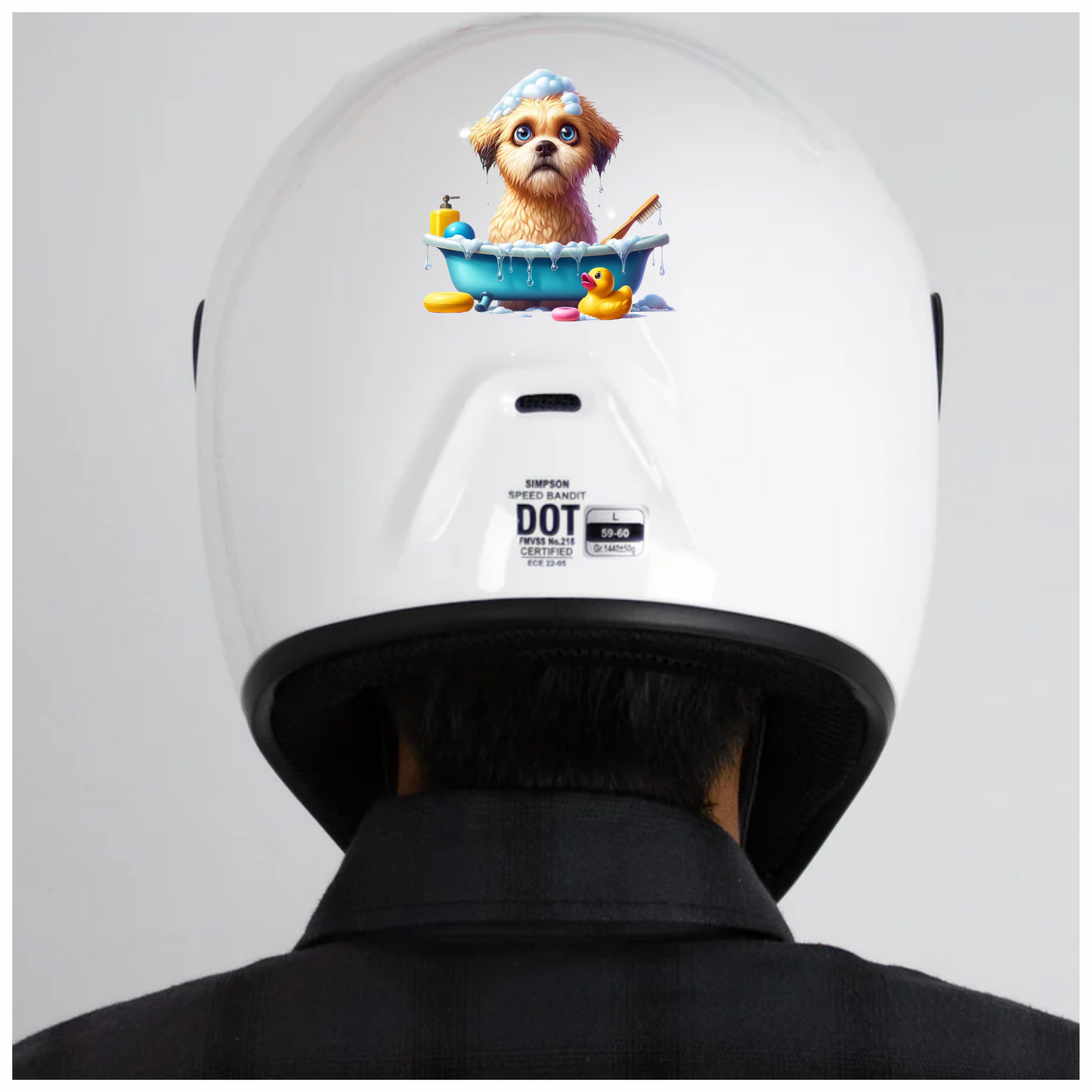 Brown Puppy Bath Tub Soap Vinyl Sticker Decal