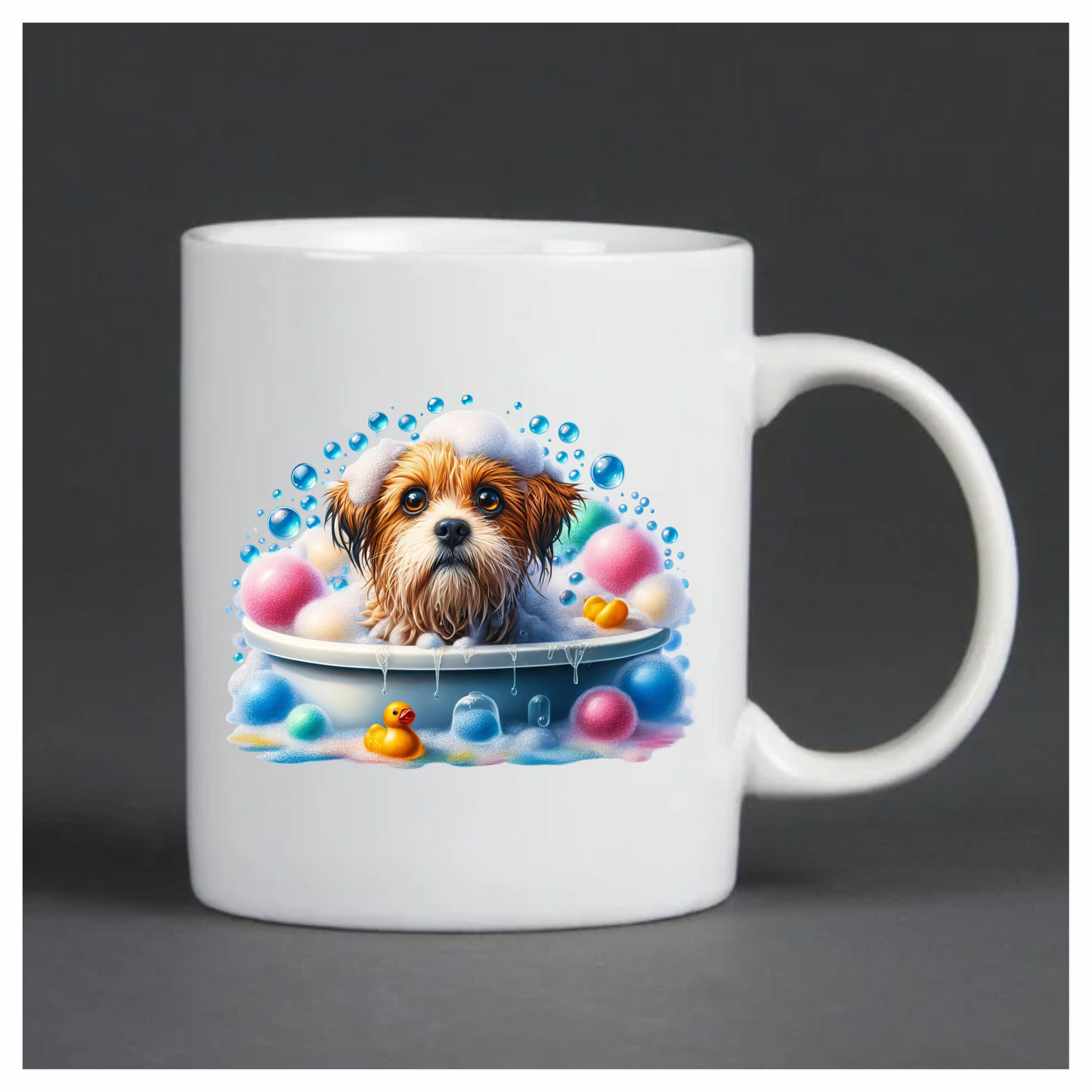 Brown Dog Bubble Bath Tub Vinyl Sticker Decal