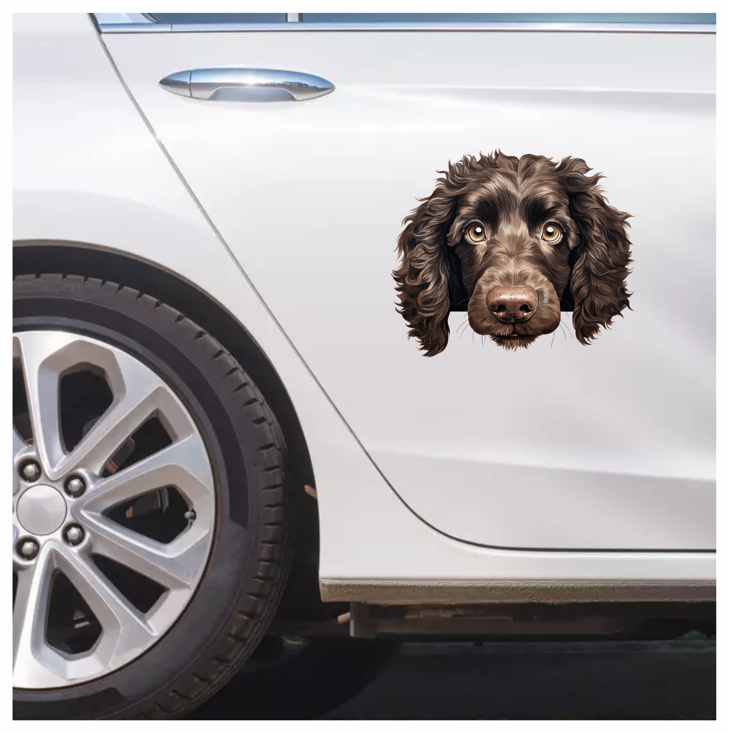 Brown Dog Spaniel Head Portrait Vinyl Sticker Decal