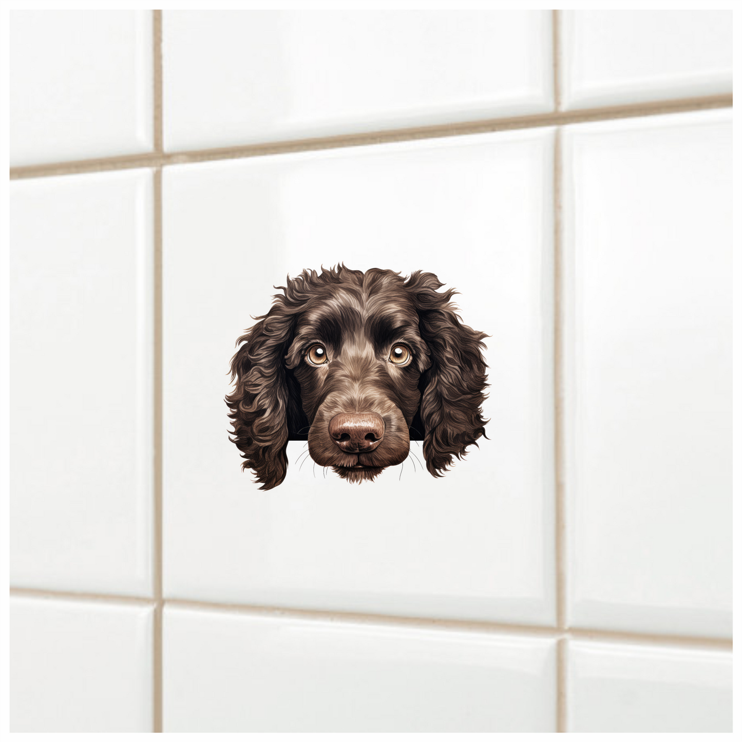 Brown Dog Spaniel Head Portrait Vinyl Sticker Decal