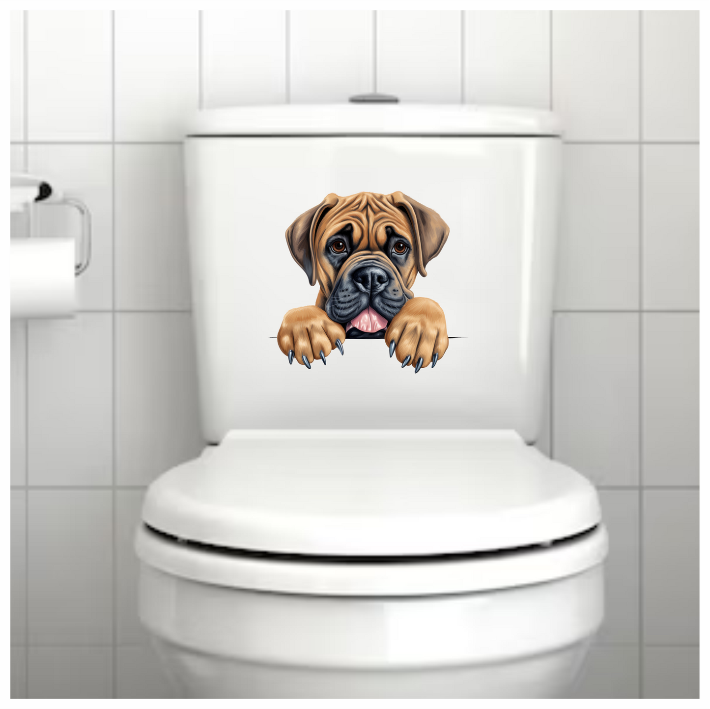 White Helmet Dog Bulldog Back Vinyl Sticker Decal