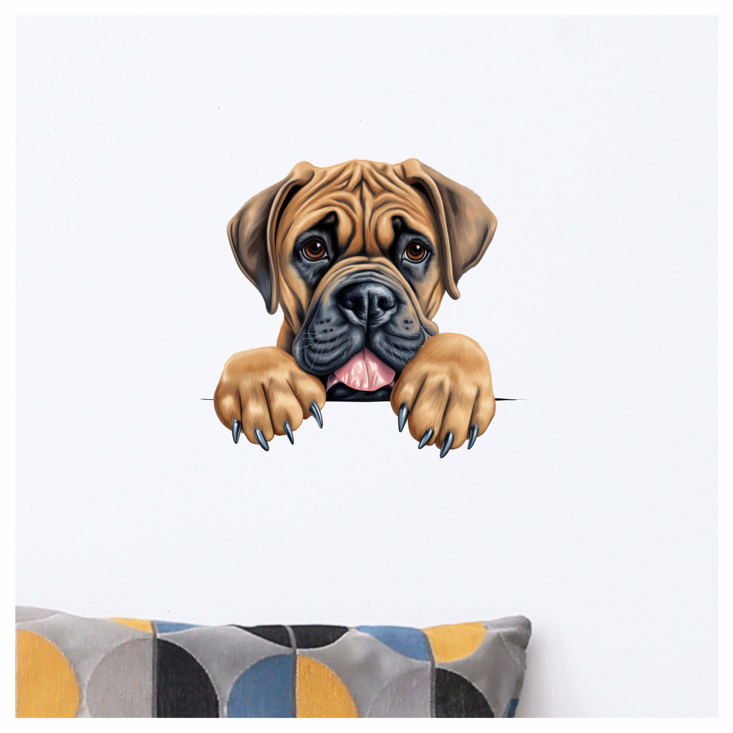 White Helmet Dog Bulldog Back Vinyl Sticker Decal