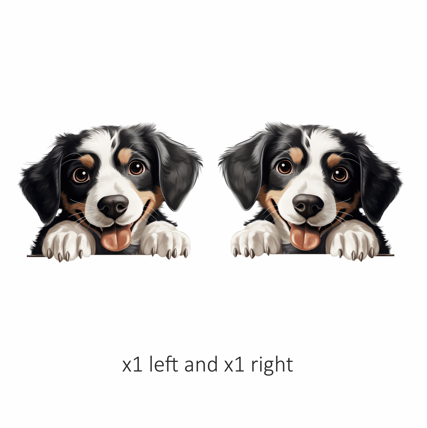 Black White Dog Puppy Cartoon Vinyl Sticker Decal