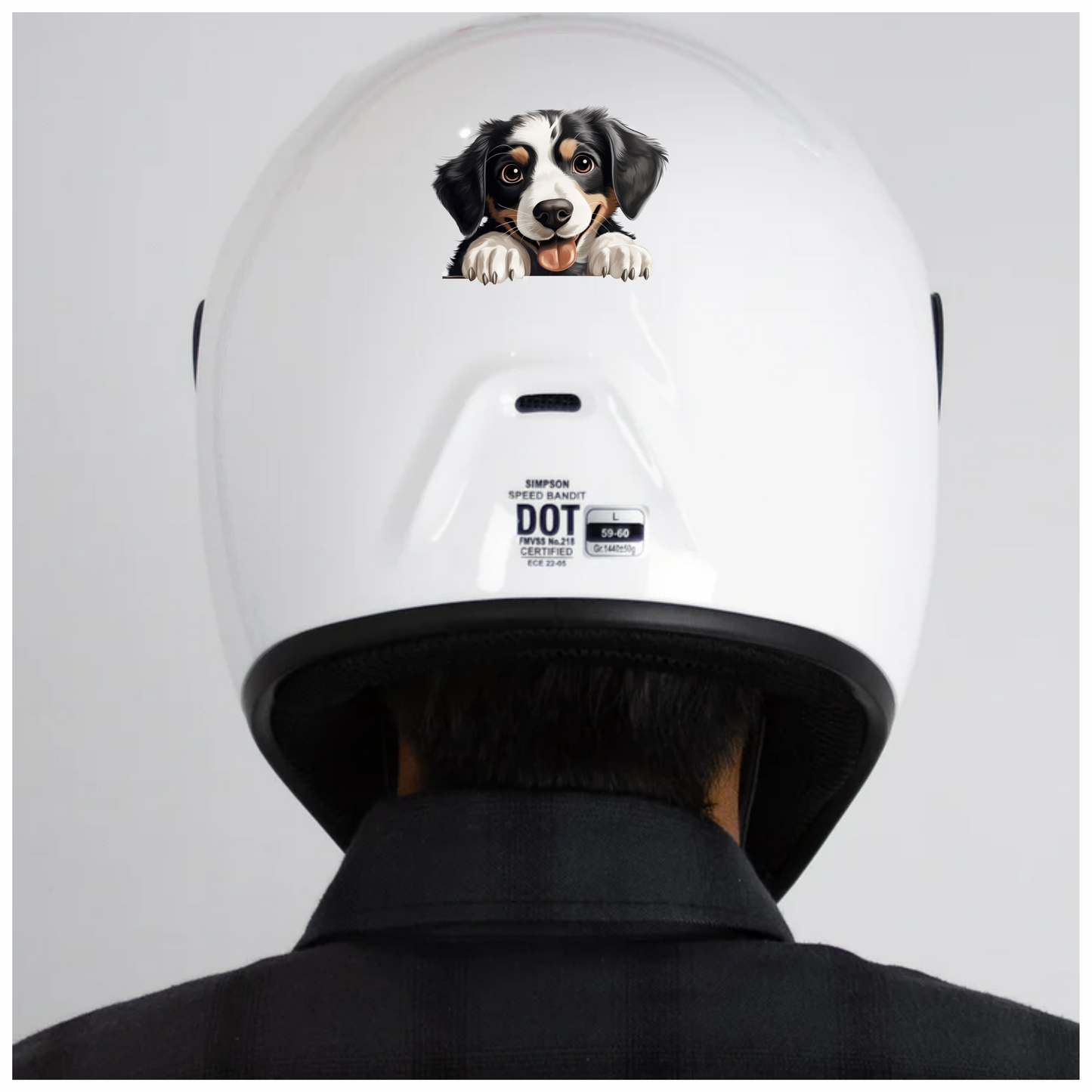 Black White Dog Puppy Cartoon Vinyl Sticker Decal