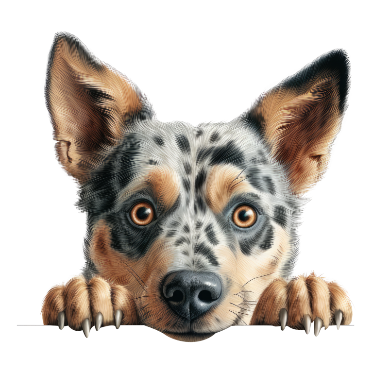 Blue Dog Australian Cattle Curious Vinyl Sticker Decal