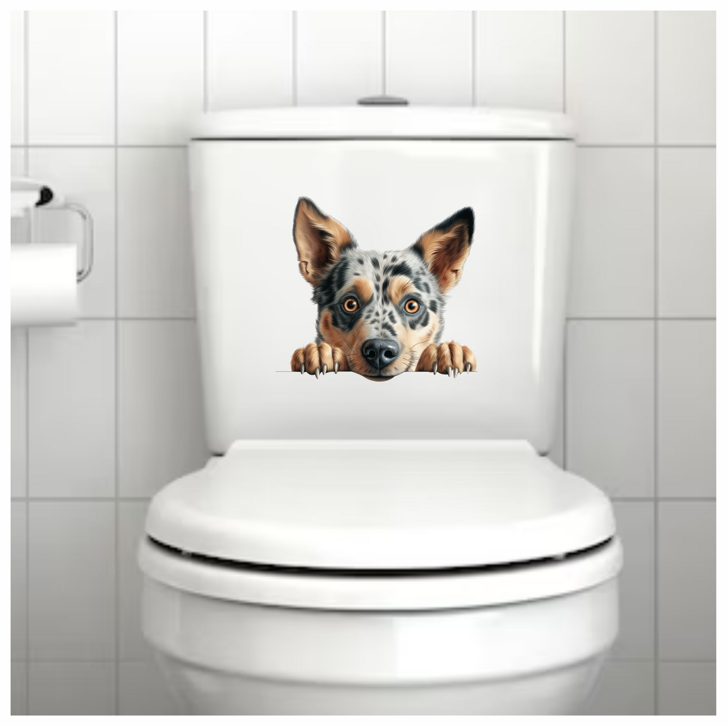 Blue Dog Australian Cattle Curious Vinyl Sticker Decal