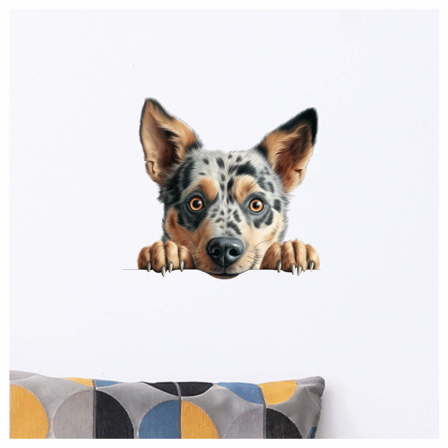 Blue Dog Australian Cattle Curious Vinyl Sticker Decal