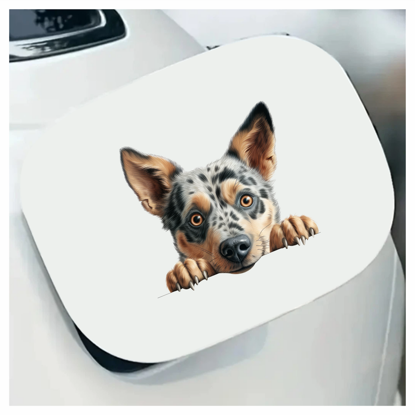 Blue Dog Australian Cattle Curious Vinyl Sticker Decal