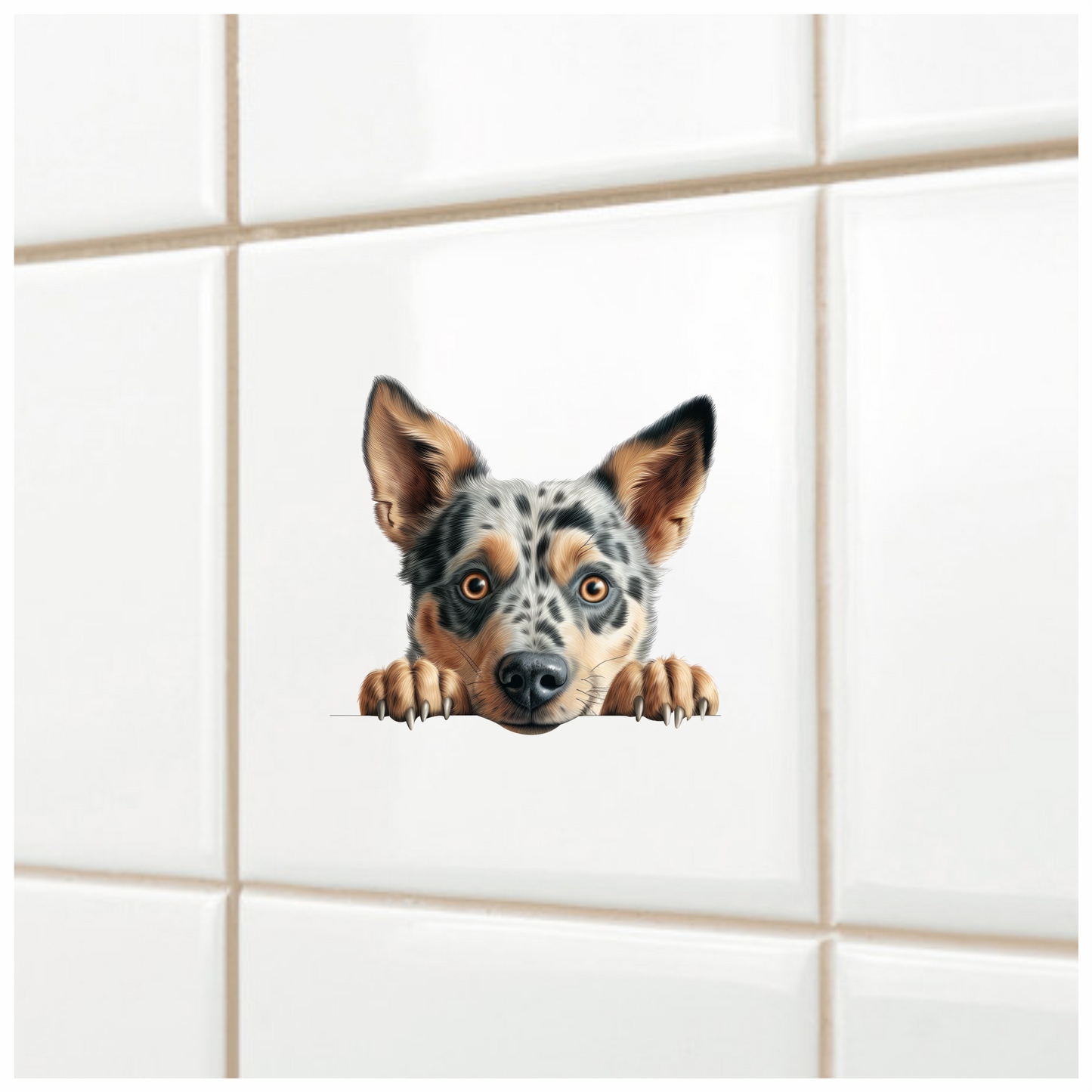Blue Dog Australian Cattle Curious Vinyl Sticker Decal