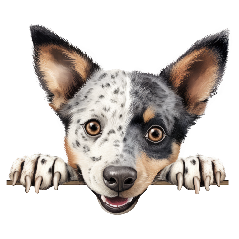 Black White Dog Cattle Blue Vinyl Sticker Decal