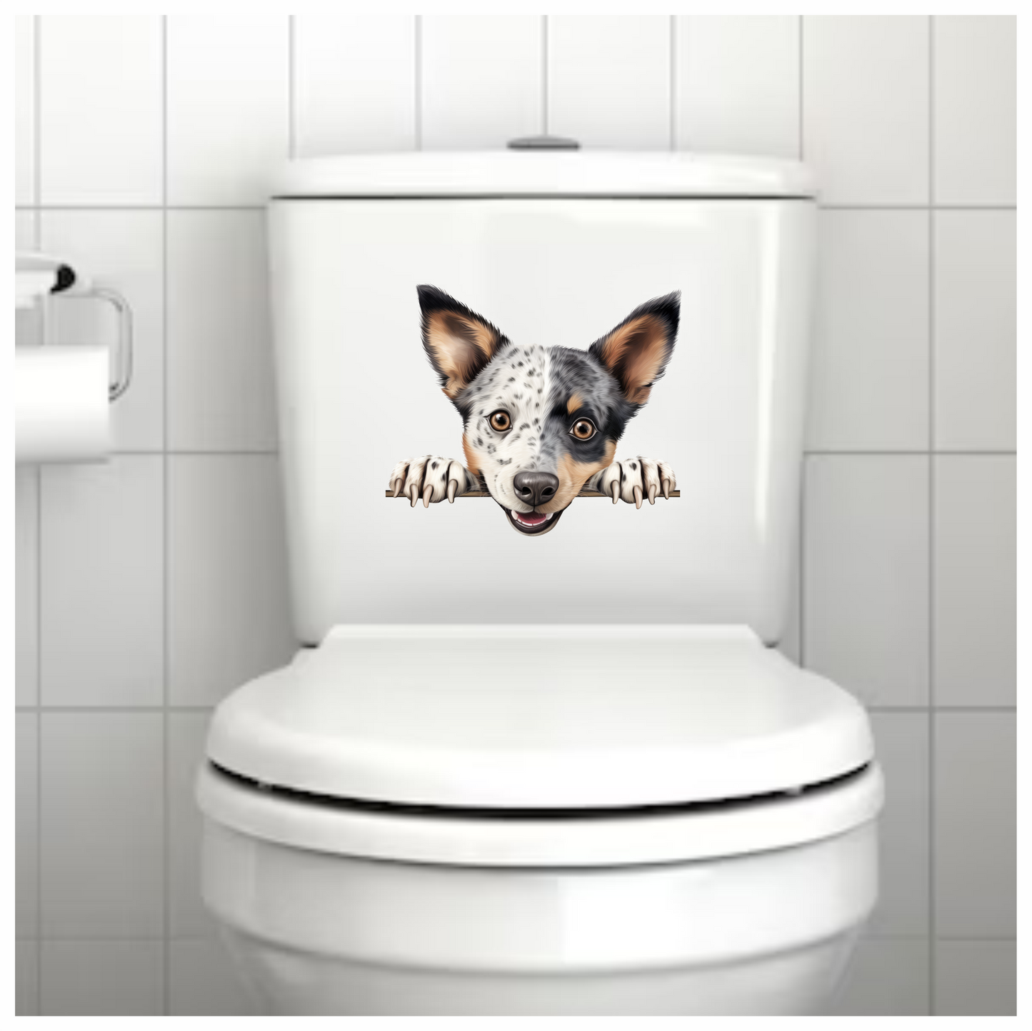 Black White Dog Cattle Blue Vinyl Sticker Decal
