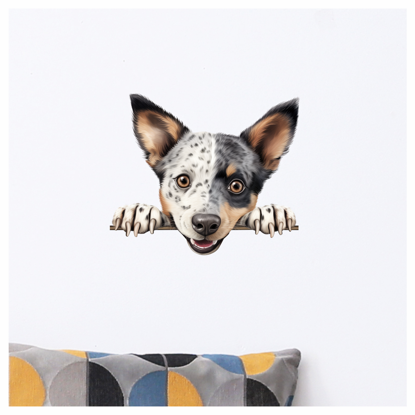Black White Dog Cattle Blue Vinyl Sticker Decal