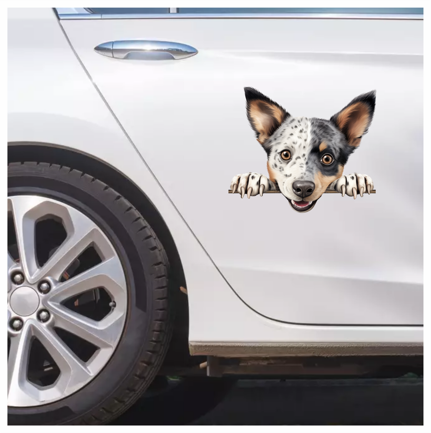 Black White Dog Cattle Blue Vinyl Sticker Decal