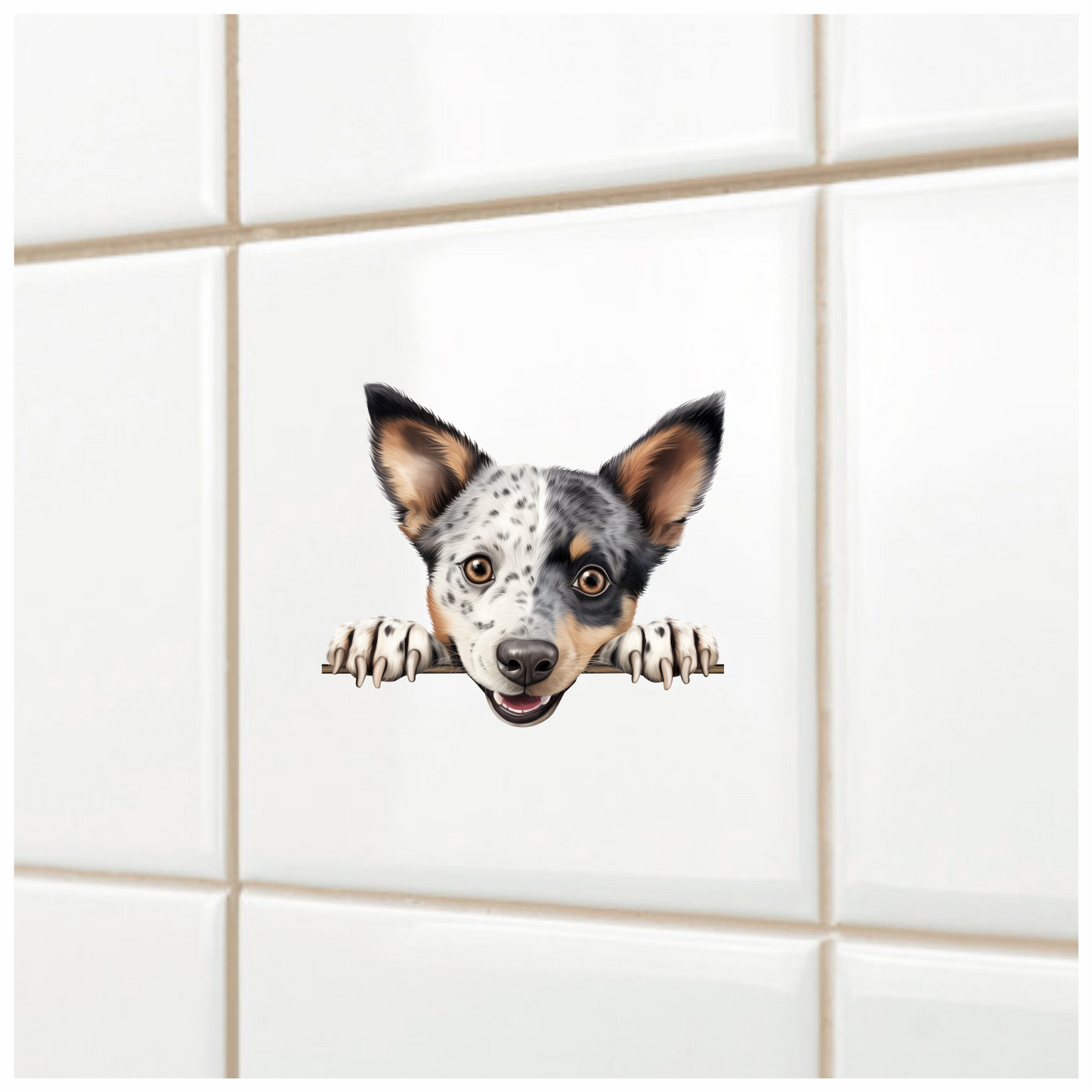 Black White Dog Cattle Blue Vinyl Sticker Decal