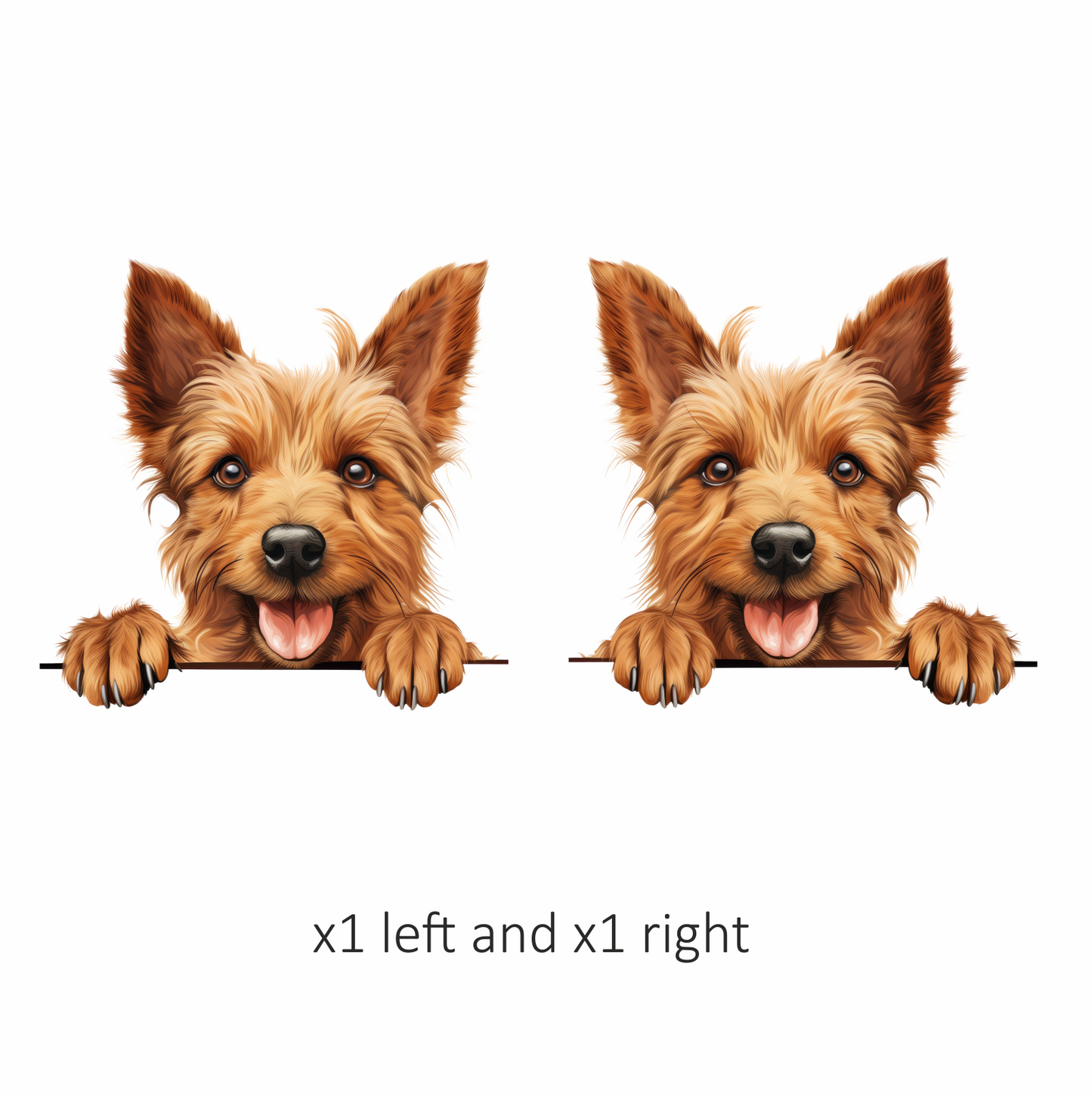 Brown Yorkie Dog Happy Face Vinyl Sticker Decal